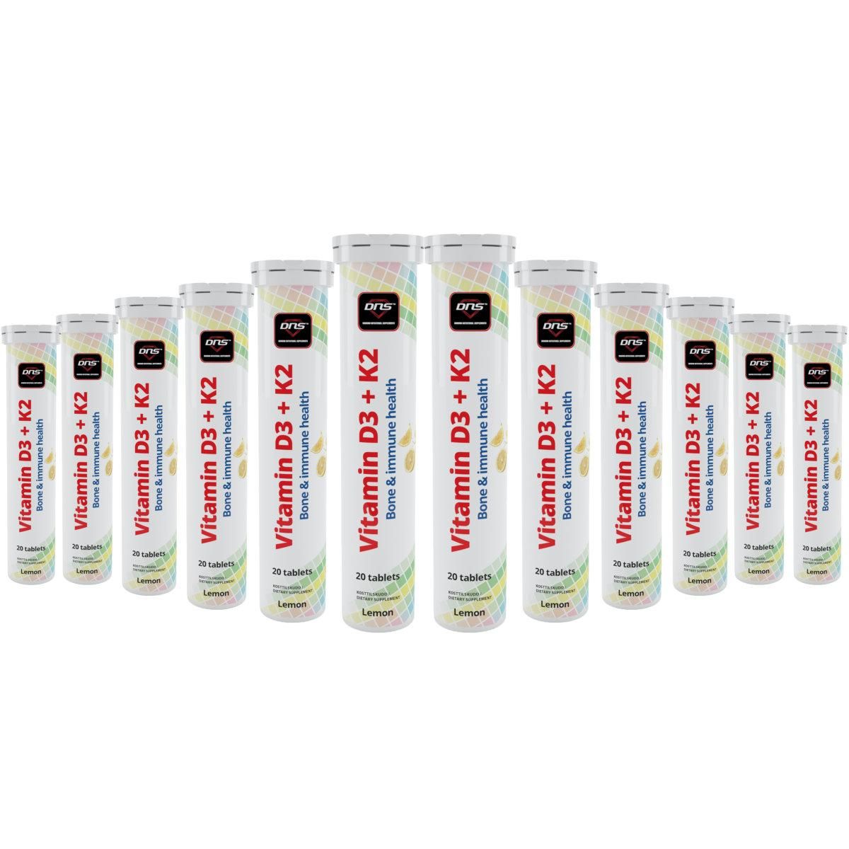 12-pack Vitamin D3 + K2 - 12 x 20 brusetabletter