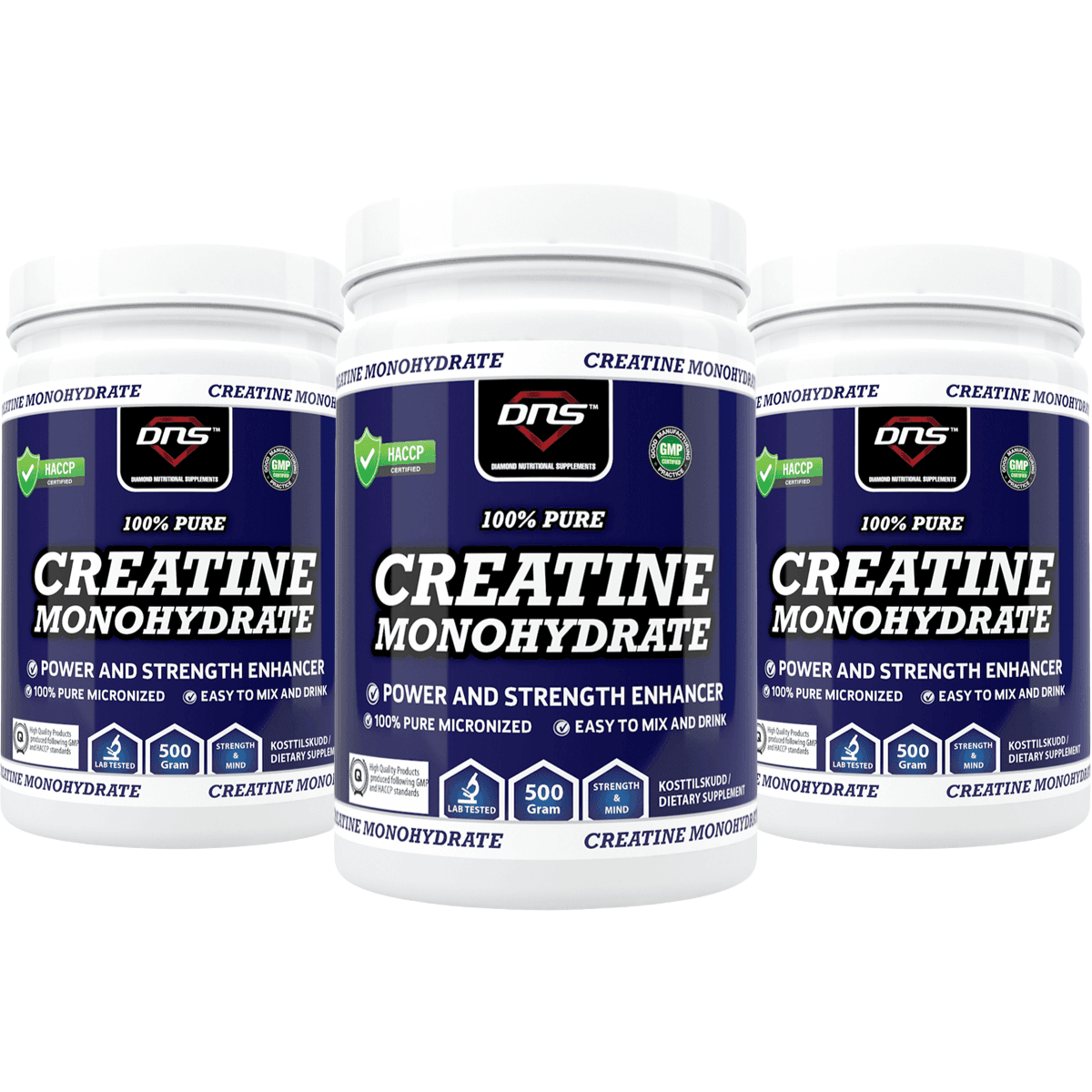 3-Pack Kreatin Monohydrat - 3 x 500 gram