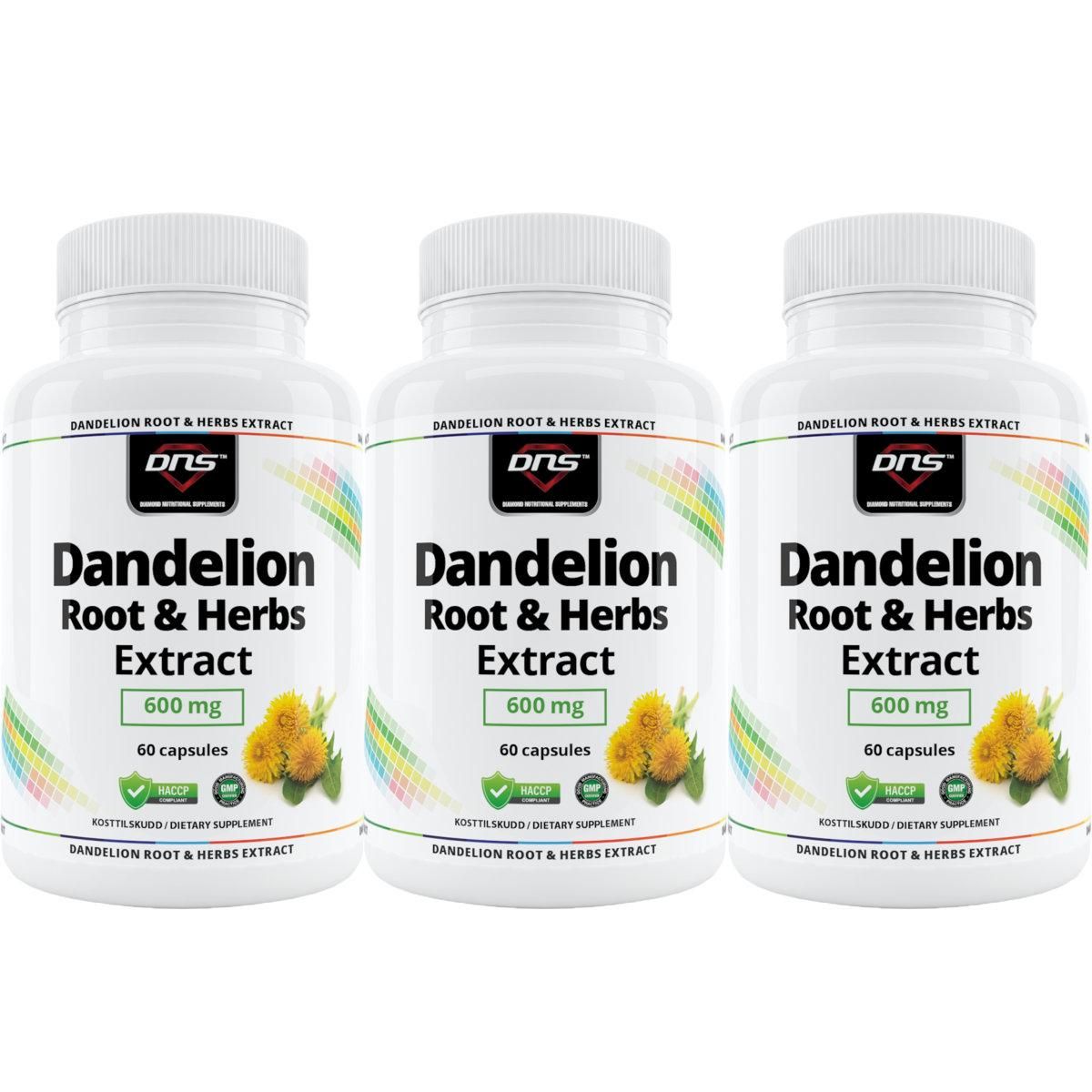 3-pack Dandelion Root & Herbs Extract (Løvetannrot) - 3 x 60 kapsler