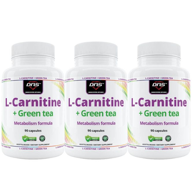 Hovedbilde 3-pack L-Carnitine + Grønn-te - 90 kapsler