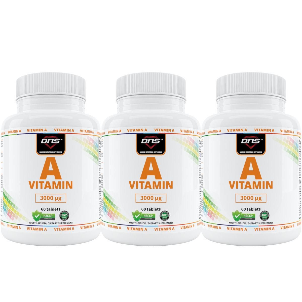 3-pack Vitamin A - 3 x 60 tabletter
