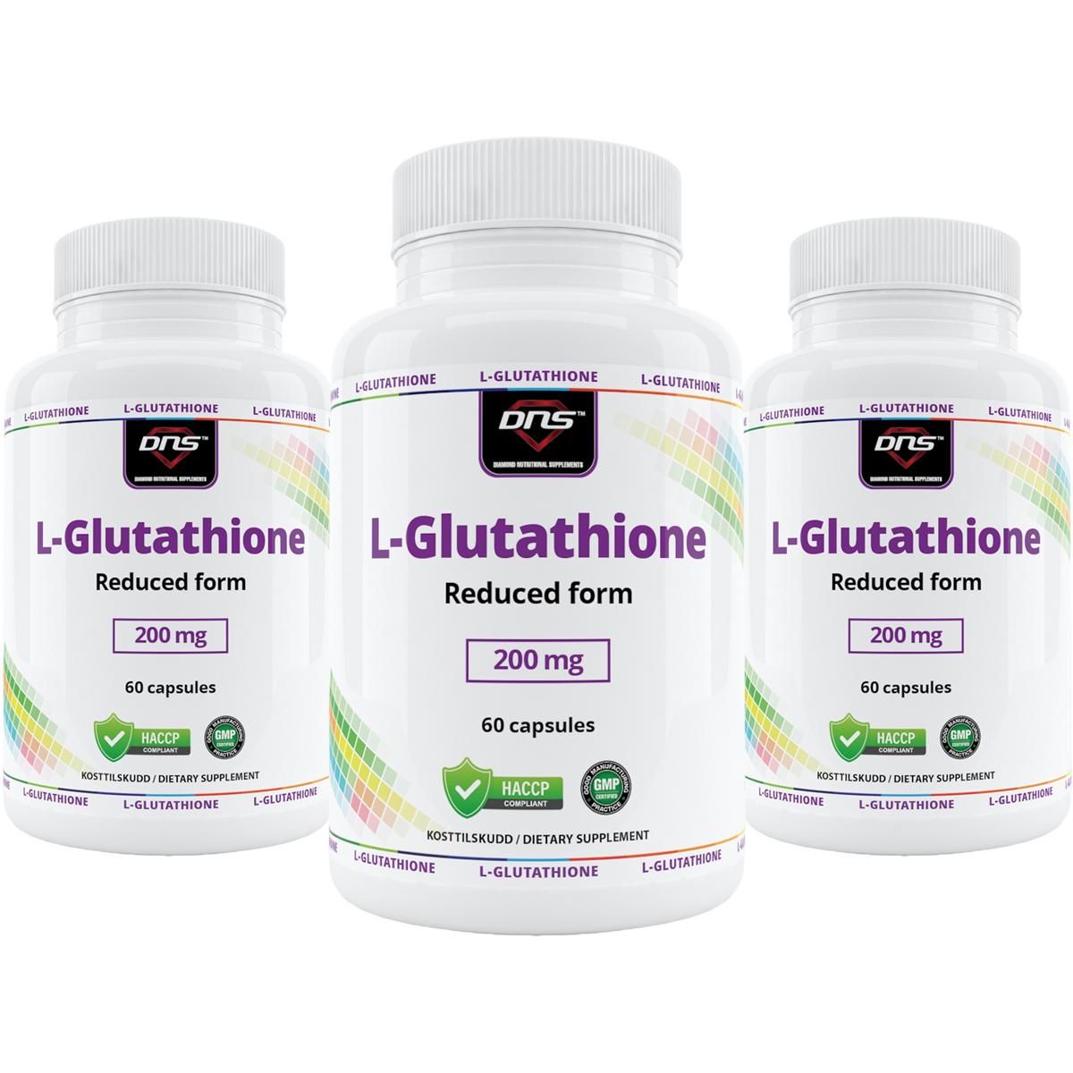 3-pack L-Glutathione 200 mg - 3 x 60 kapsler