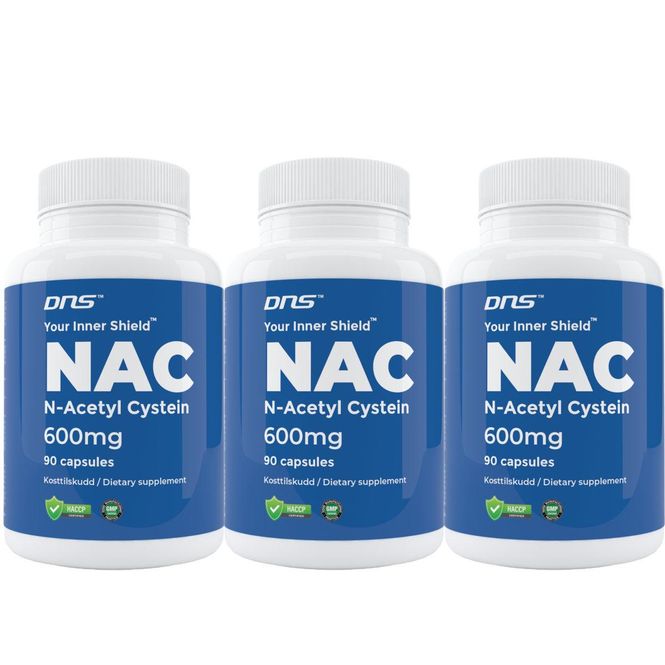 Hovedbilde 3-pack N-Acetyl Cysteine NAC  600 mg - 3 x 90 kapsler