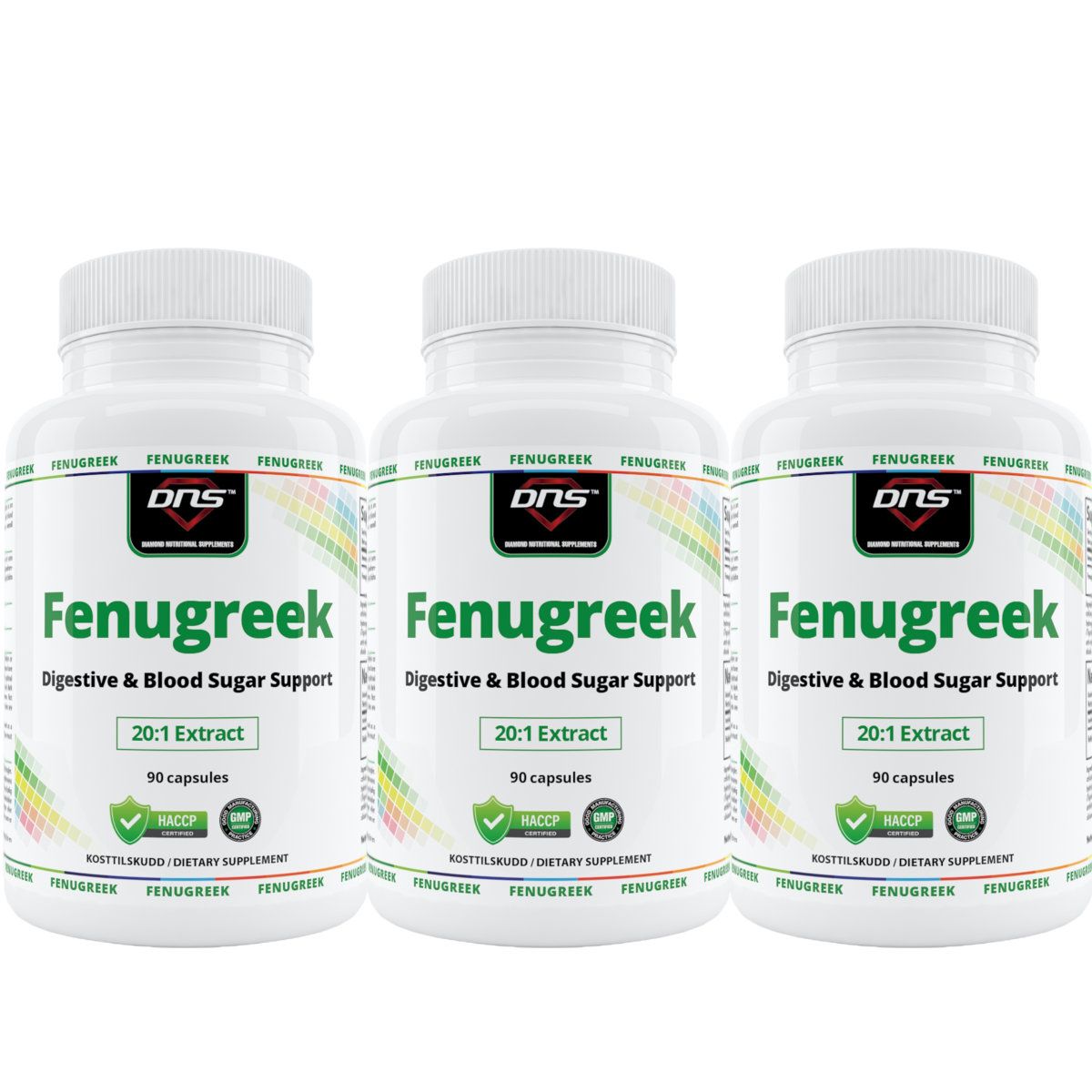3-pack Fenugreek - Bukkehornkløver ekstrakt - 3 x 90 kapsler