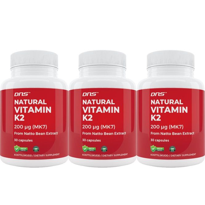 Hovedbilde 3-pack Natural Vitamin K2 fra Natto (MK7) - 3 x 30 kapsler