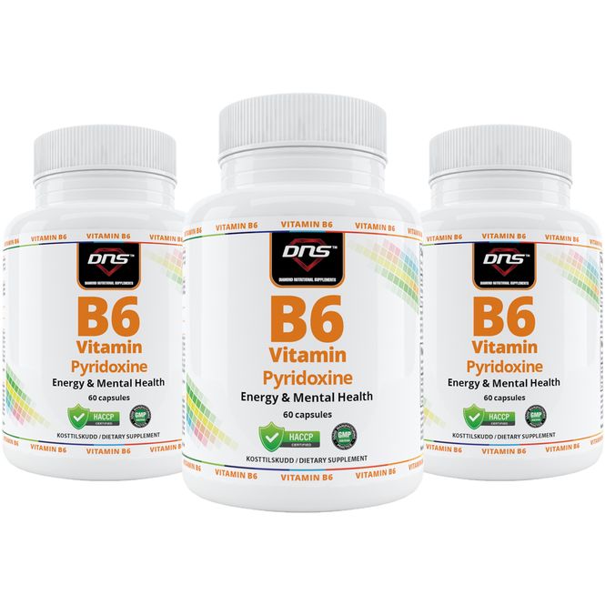 Hovedbilde 3-pack Vitamin B6 (pyridoksin) - 3 x 60 kapsler