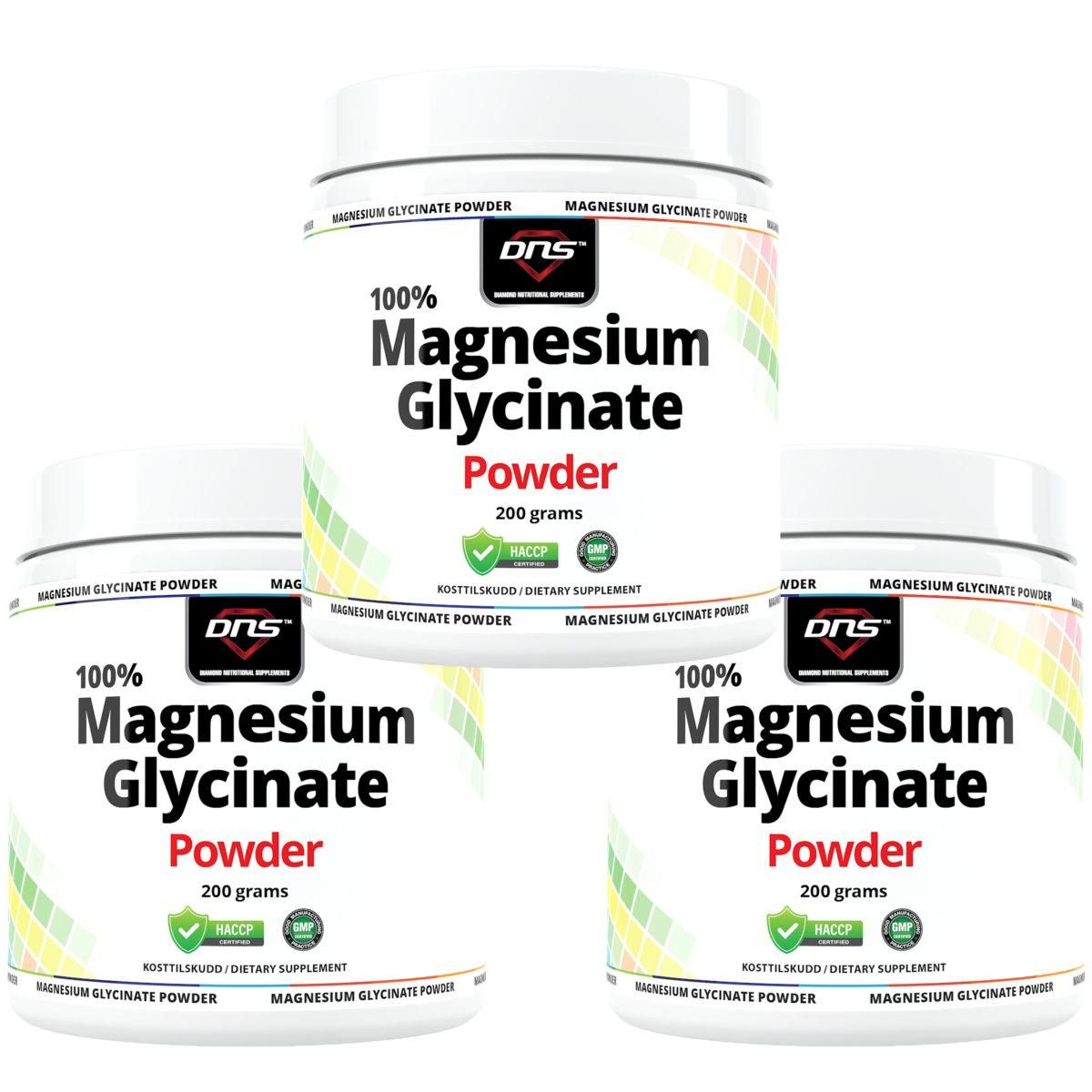 3-pack Magnesium Glycinate Powder - 3 x 200 gram